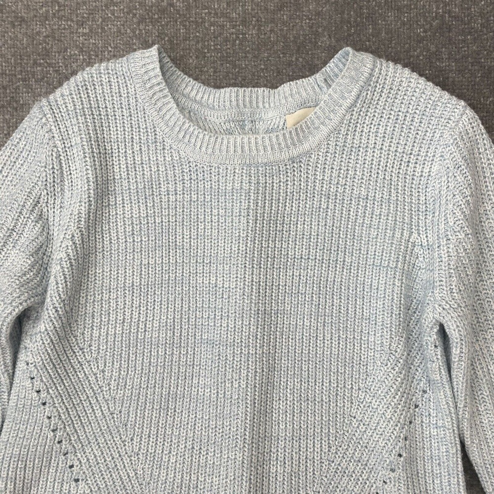Harper Heritage Sweater Womens Small Light Blue Lace Tie Back Casual Knit Cozy - Picture 2 of 8